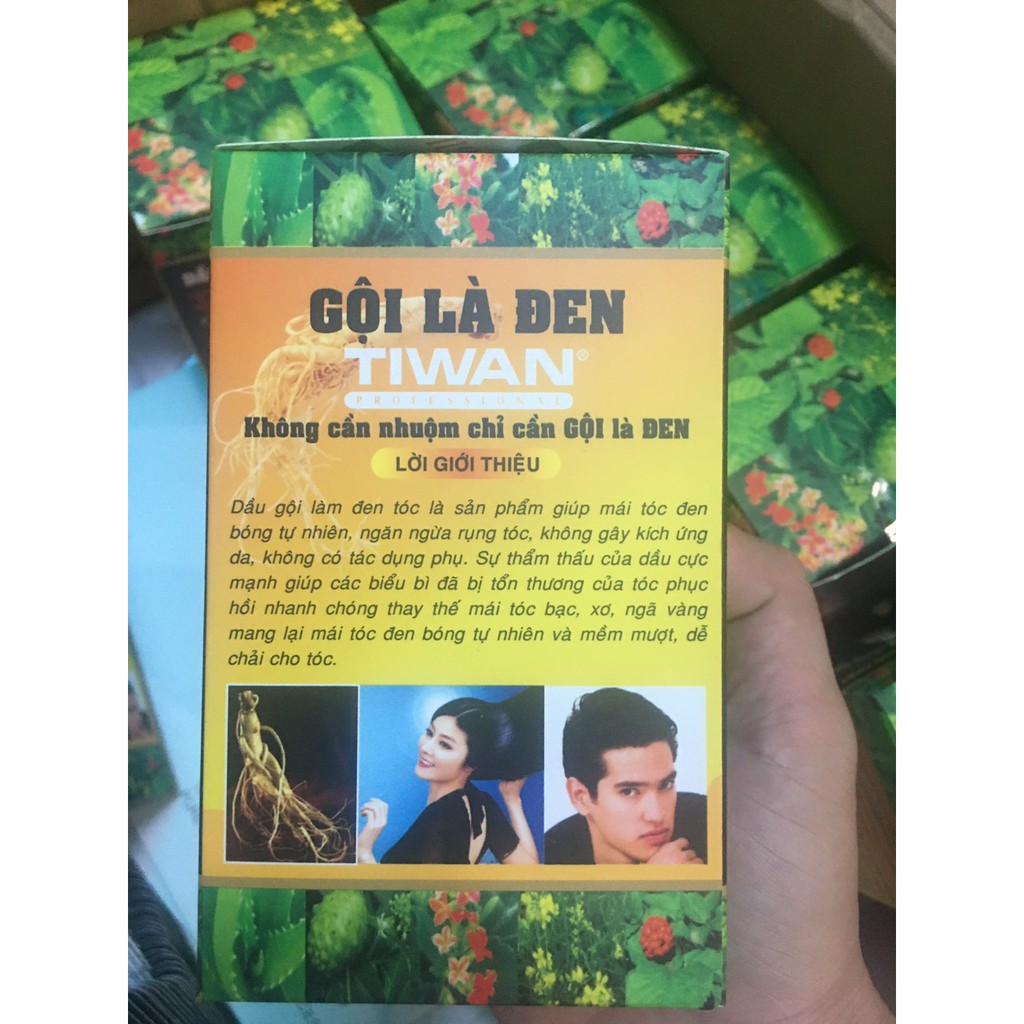 Hộp Dầu Gội là đen tóc tiwan