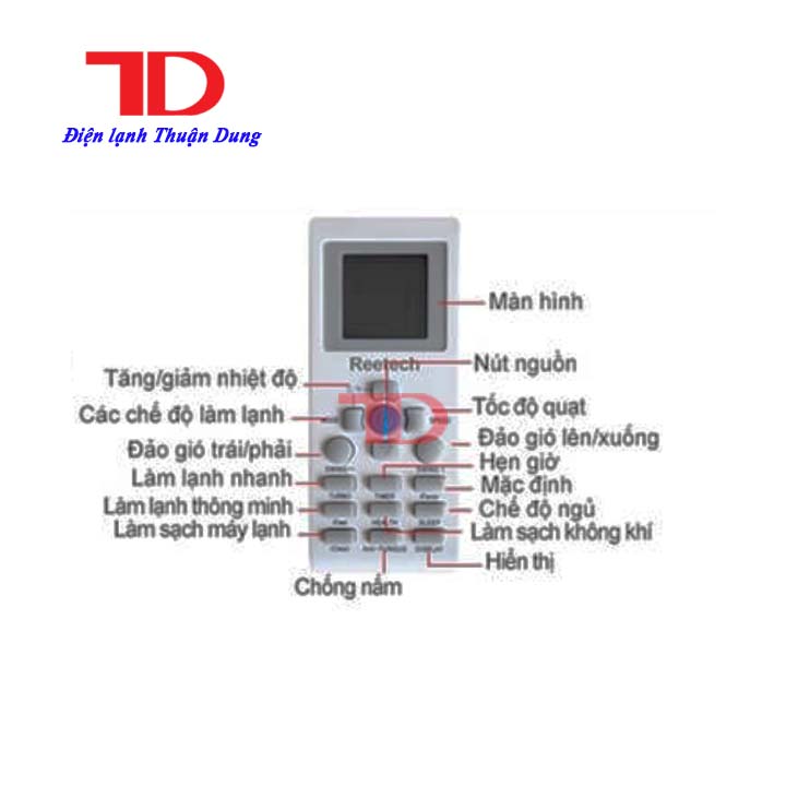 Remote, điều khiển dành cho máy lạnh Reetech - Điện Lạnh Thuận Dung