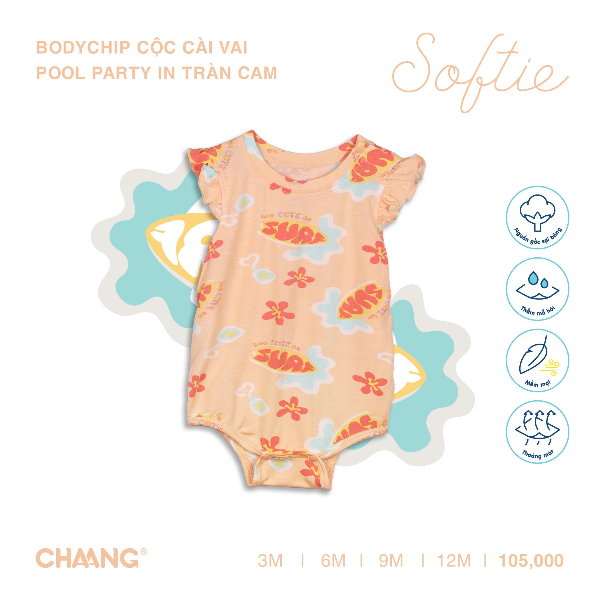 [CHAANG] Bodychip cộc cài vai Pool Party Chaang