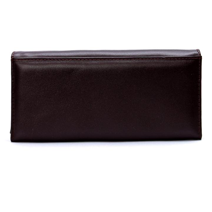 Ví nữ da bò  2 gấp màu nâu HK3123