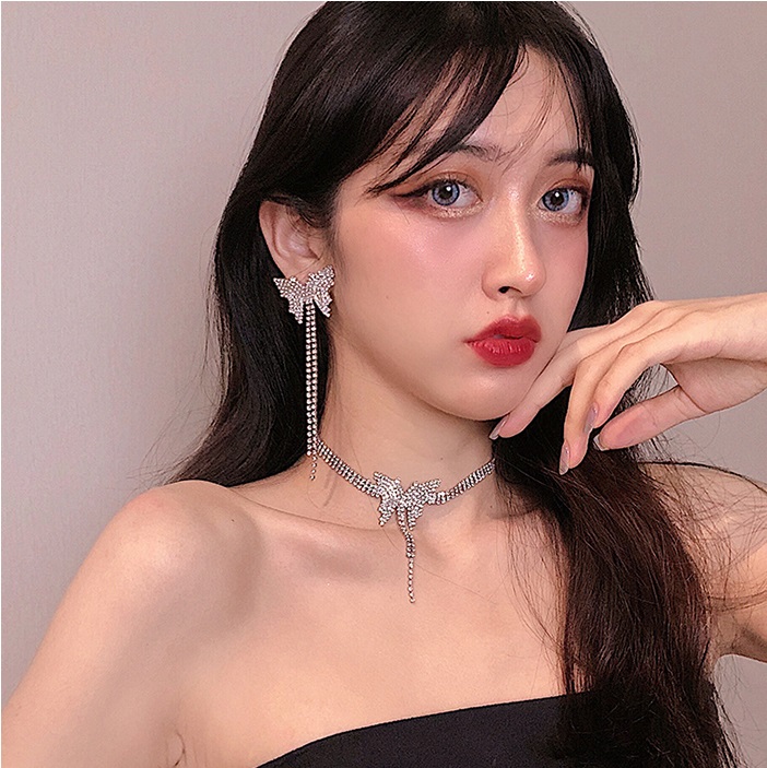 Vòng cổ bướm đính đá toàn bộ siêu chất VC92