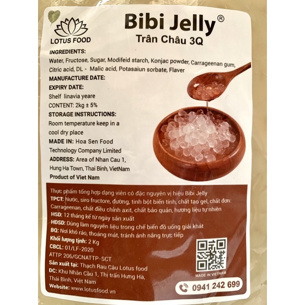 Trân Châu 3Q BiBi Jelly Gói 2Kg
