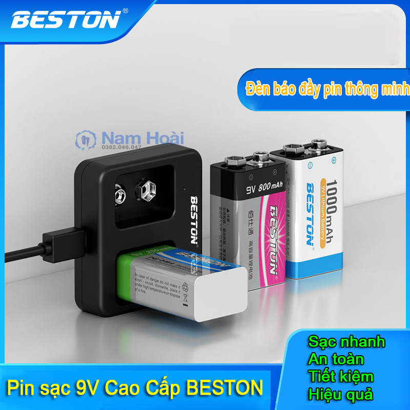 Pin sạc 9V Beston Li-Ion dung lượng cao 800 mAh