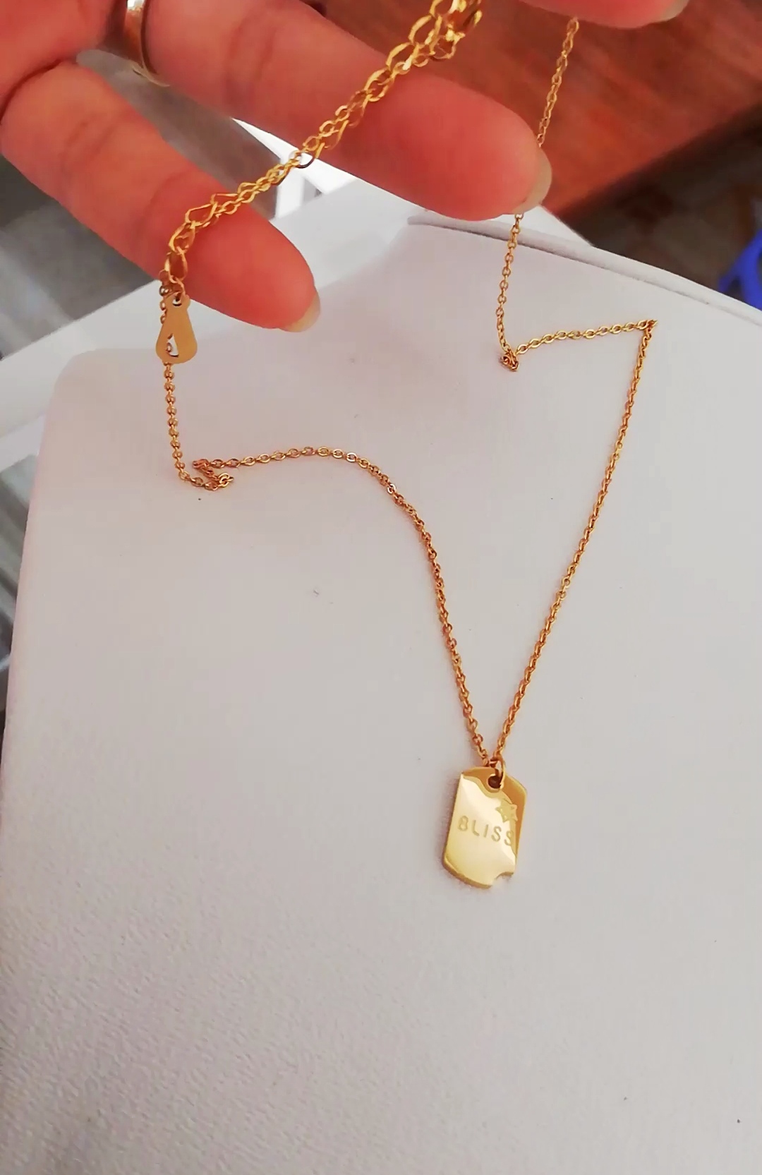High-Quality White & Gold Titanium Necklace + Earrings for Women