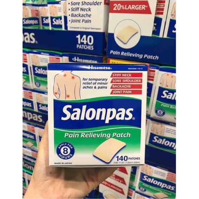 [Hàng Mỹ] Hộp Miếng Dán giảm đau Salonpas Mỹ  ( có Bill )