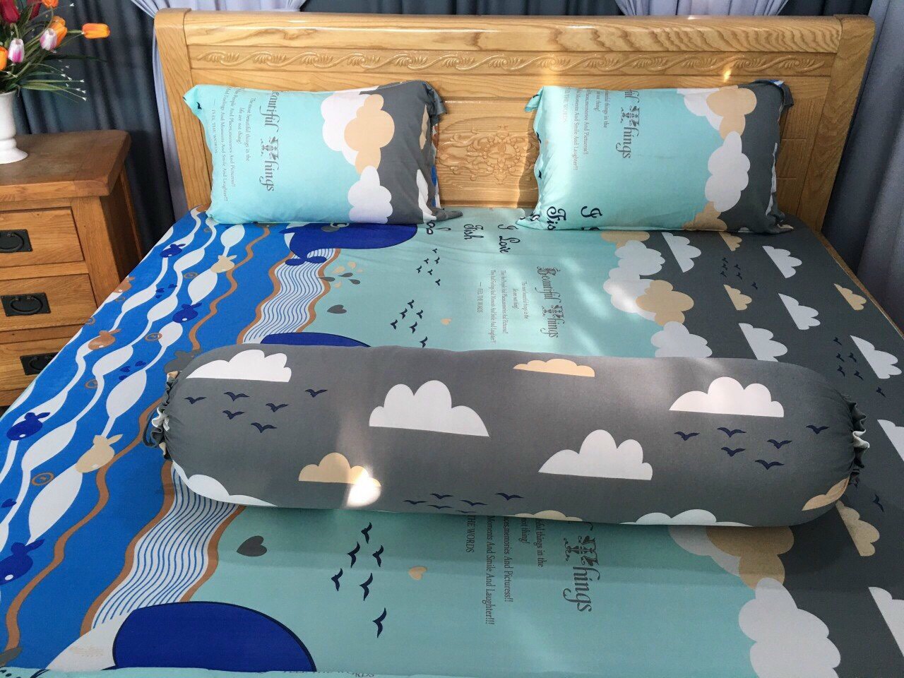 [HCM]Bộ Drap Thun Hàn Quốc CAO CẤP mát lạnh { 4 món }