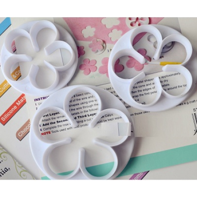 Khuôn nhấn fondant 3 hoa hồng
