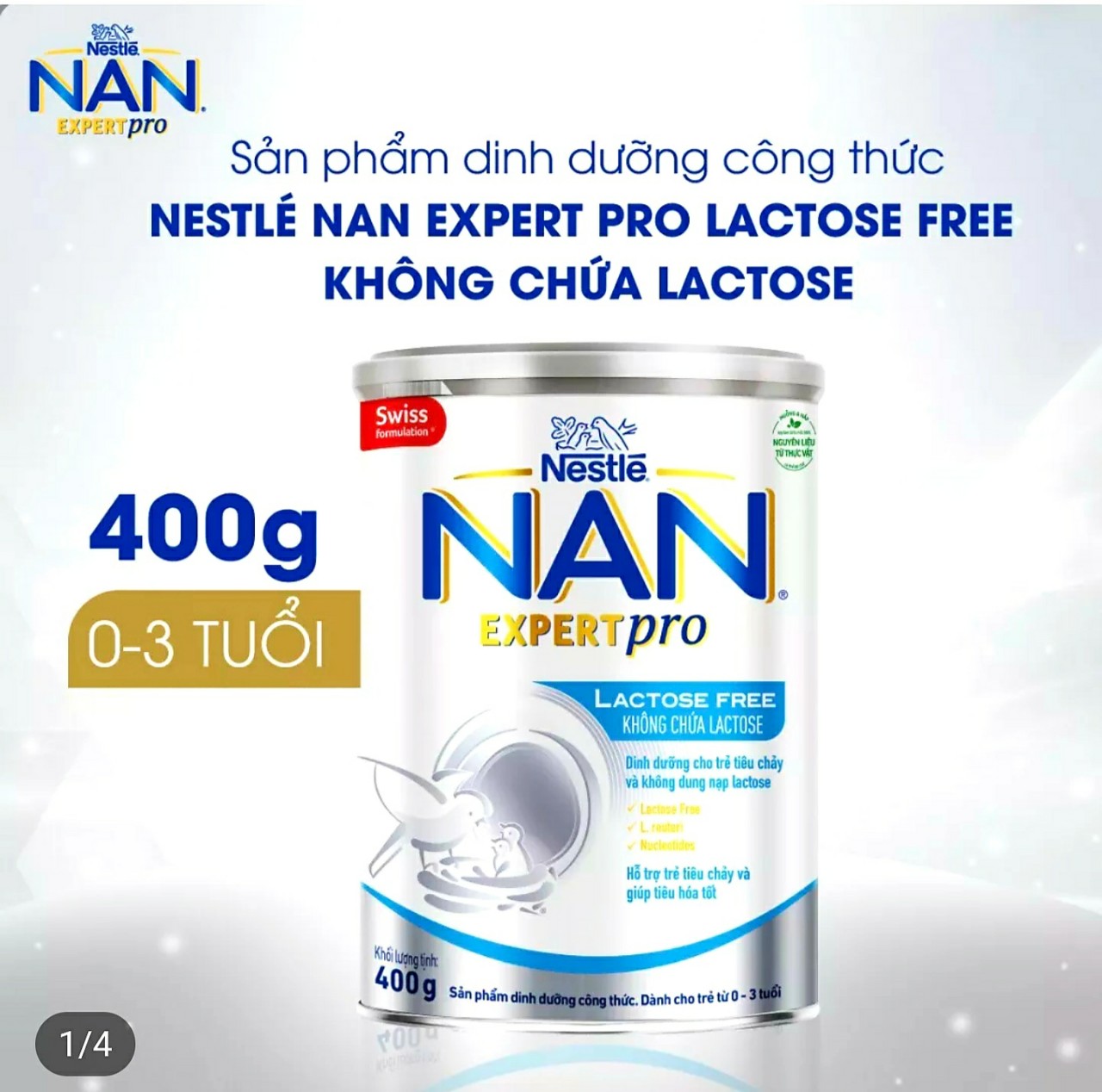 HSD T12-2023 Sữa Bột Nestle Nan EXPERT Pro Lactose Free 400g.