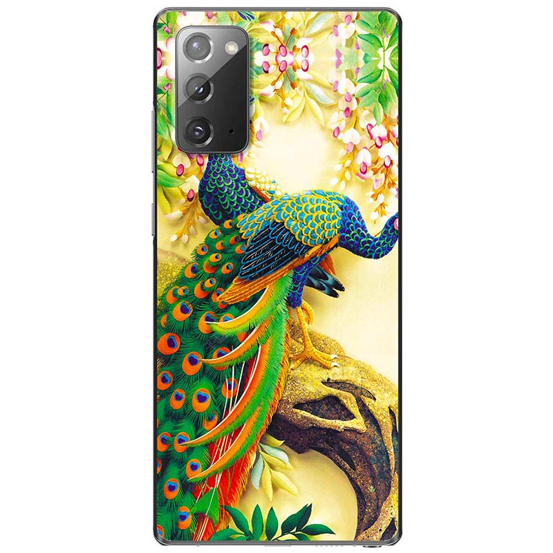 Ốp lưng dành cho Samsung Galaxy Note 10, Note 10 Plus, Note 10 Lite, Note 20, Note 20 Ultra mẫu Chim công trên cành