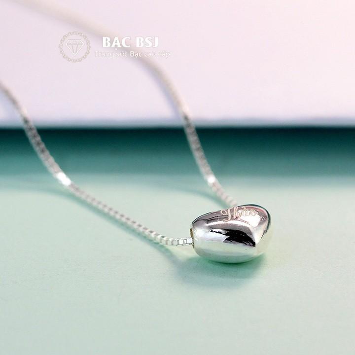 Mặt tim và dây chuyền bạc nữ HC