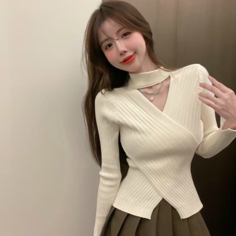 [25-27/4 Hoàn tiền 15%]Áo len Lông Thỏ vạt chéo cổ v chocker m155