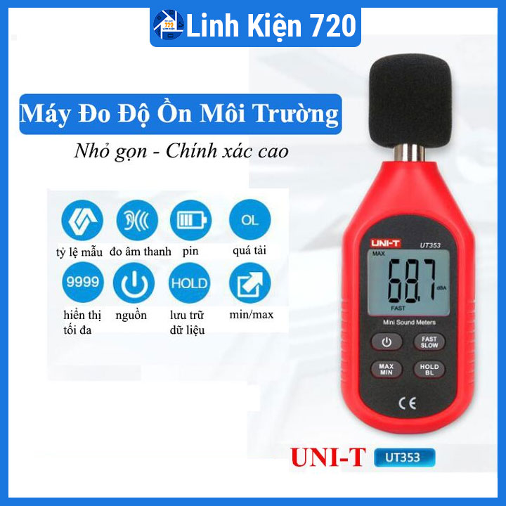 Thiết bị đo tiếng ồn cường độ âm thanh UT353 Uni-T độ chính xác cao