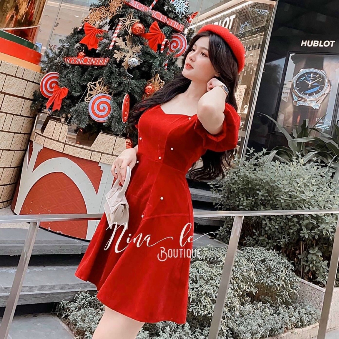 ĐẦM ĐỎ ĐÍNH CƯỜM TAY PHỒNG THỜI TRANG KIPI