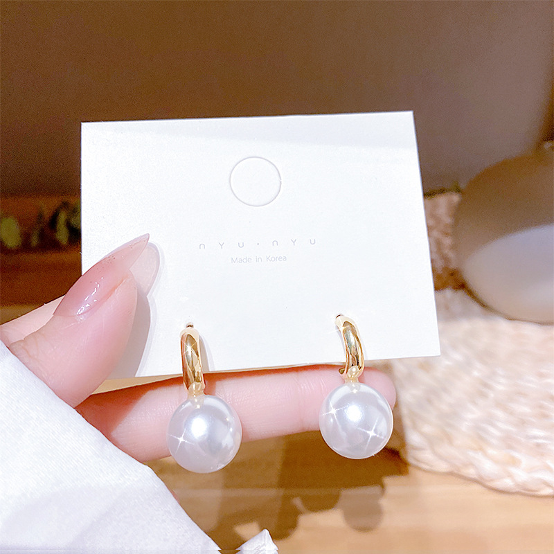 [HCM]Bông Tai  Ngọc Trai Hình Vòng Cung  Cổ Điển Quí Phái BTPEARLMOCCHUC2