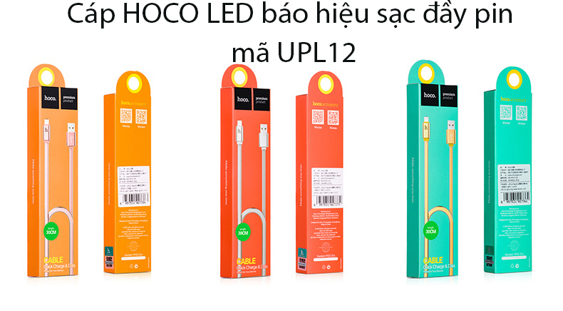 [HCM]Dây sạc iPhone hoco UPL12 dài 1.2m có đèn led báo hiệu