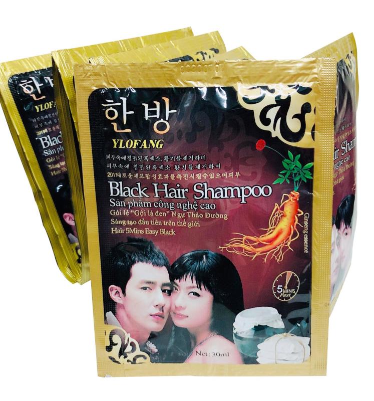 Gói Dầu Gội Nhuộm Đen Tóc Black Hair Shampoo Hàn Quốc - không mùi hôi, không bám da đầu và không gây hại cho da