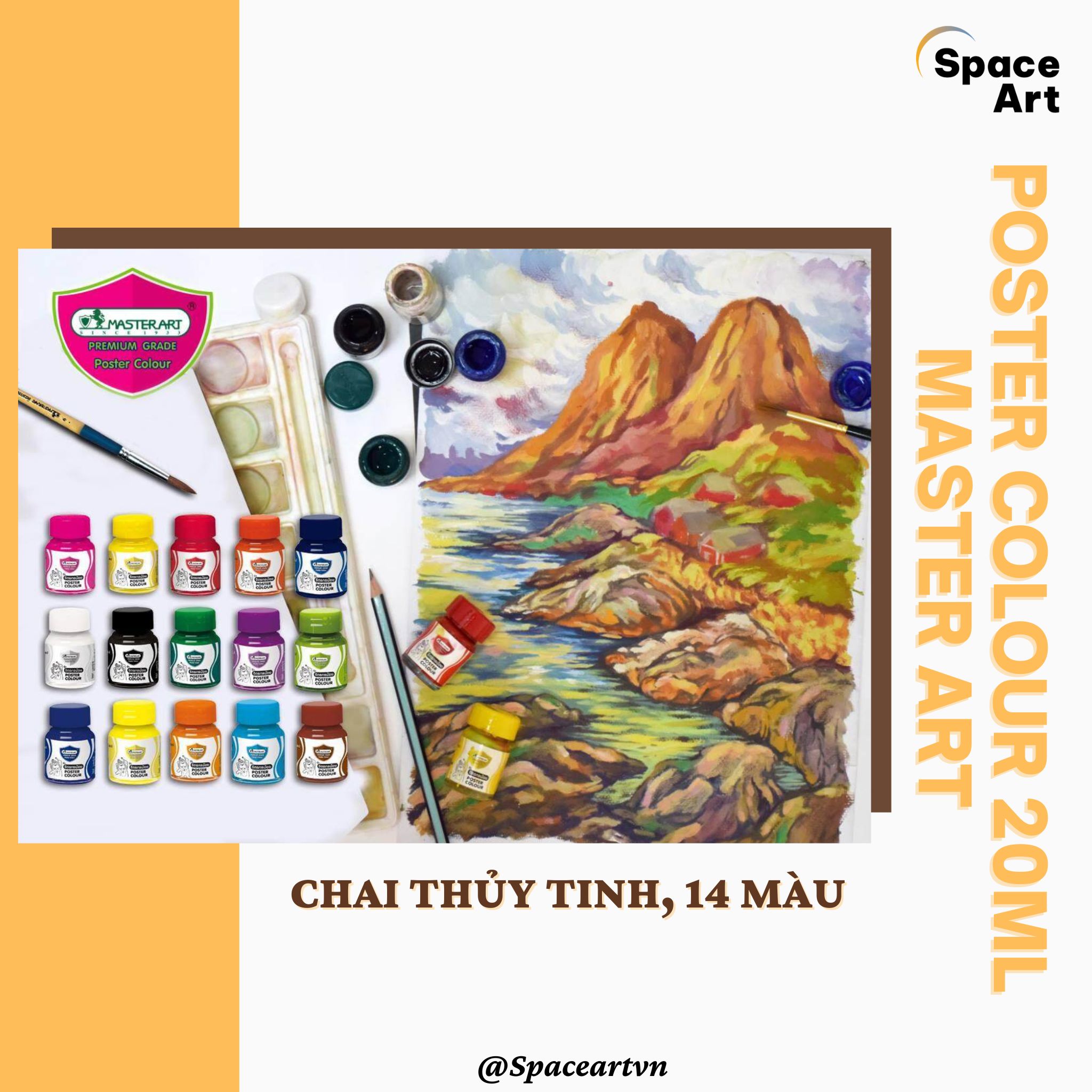 Màu Poster Colour 20ml Master Art (Hủ Thủy Tinh)