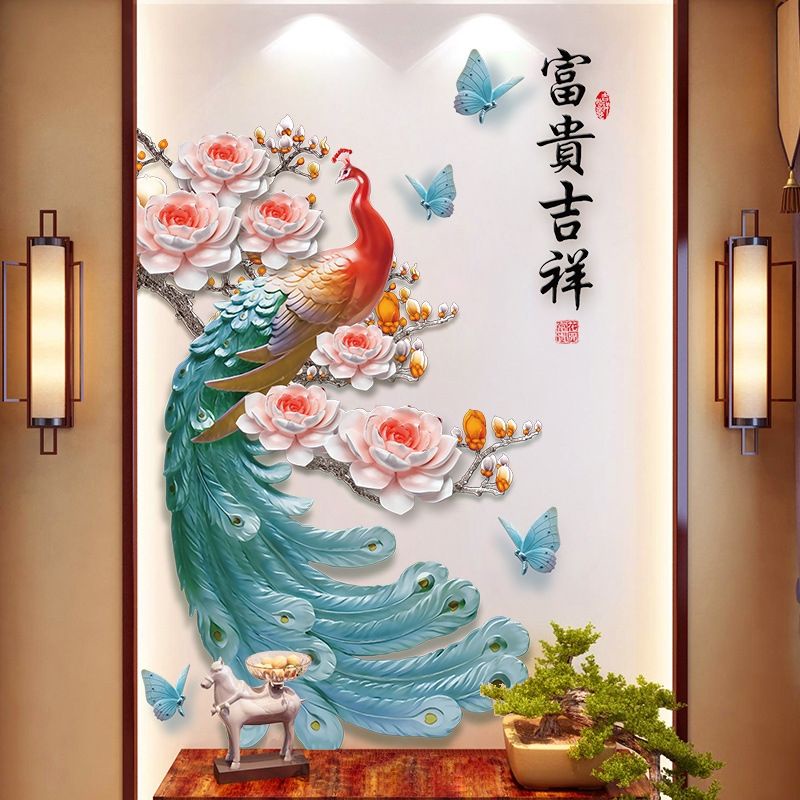 Decal dán tường ,Decal trang trí phòng khách công và bình hoa ( nhiều mẫu)