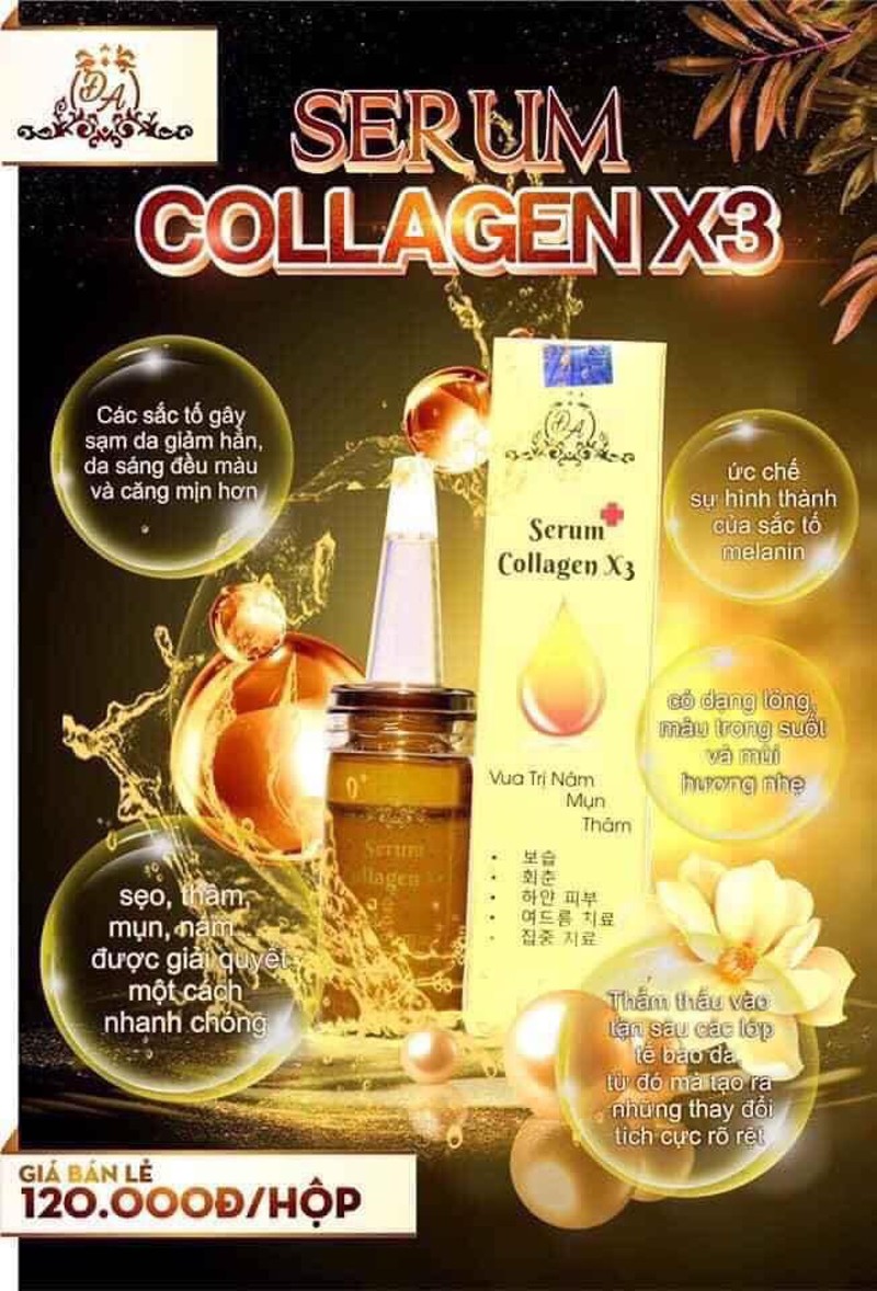 (Chính Hãng) Serum Collagen X3 Đông Anh 20ml Khử Thâm Nám , Tàn Nhang , Hiệu Quả