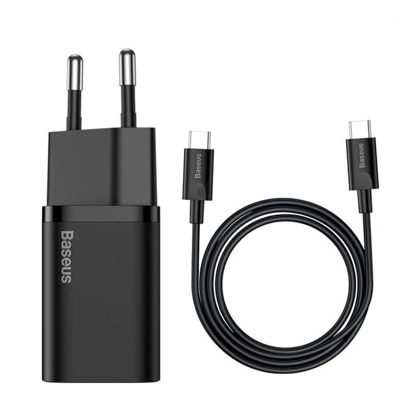 Bộ sạc nhanh Baseus Super Si 1C 25W Quick Charger Sets (PD/QC3.0 Quick charger, With Cable)- TZCCSUP