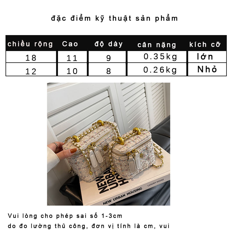 Túi nhỏ đeo chéo vuông túi xách hộp mini sang trọng mới dây xích nhỏ Thời Trang Chất Lượng Cao