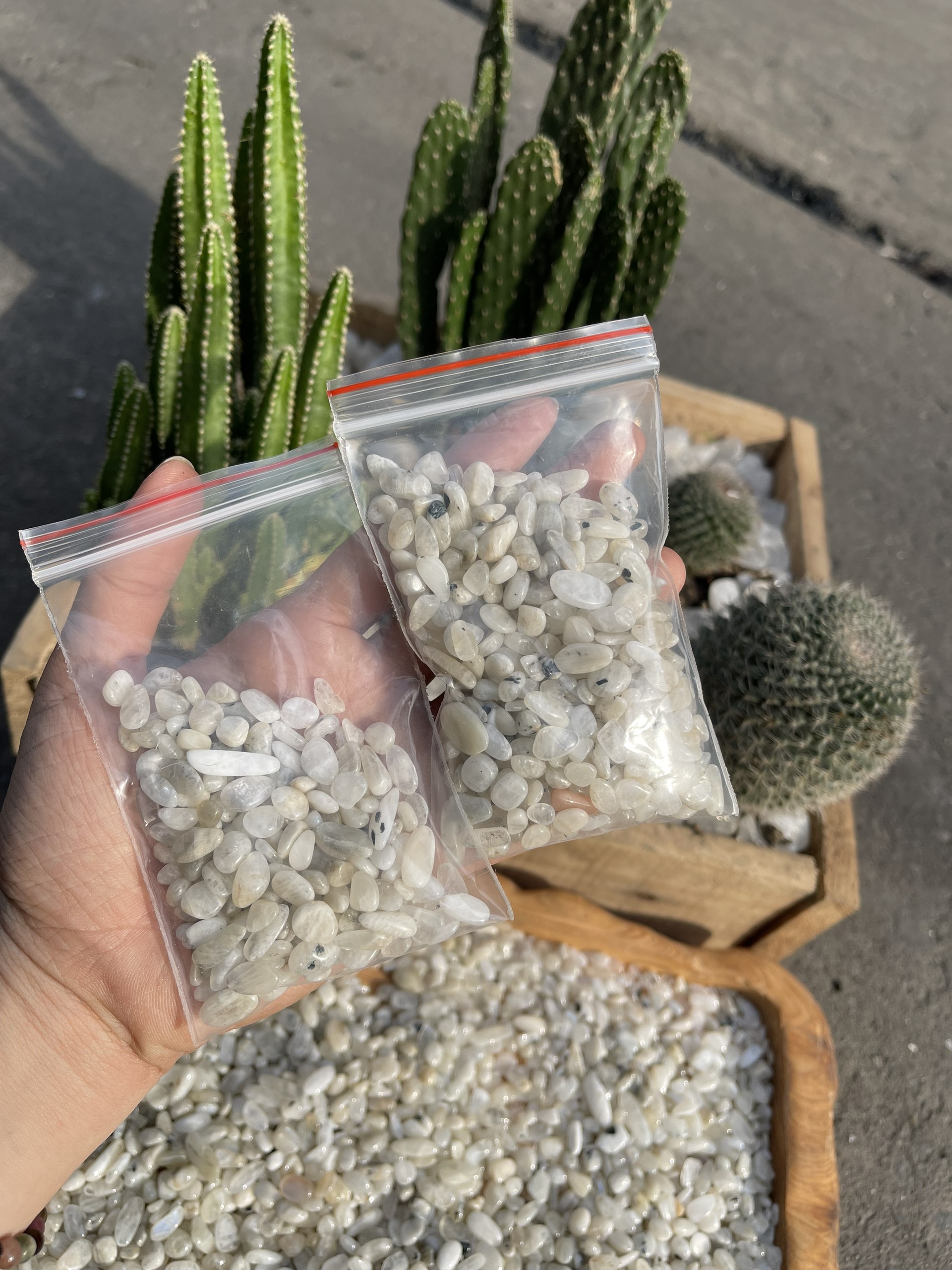 Đá vụn đá mặt trăng – moonstone gravel | đá thanh tẩy, tarot, sưu tầm | cada decor