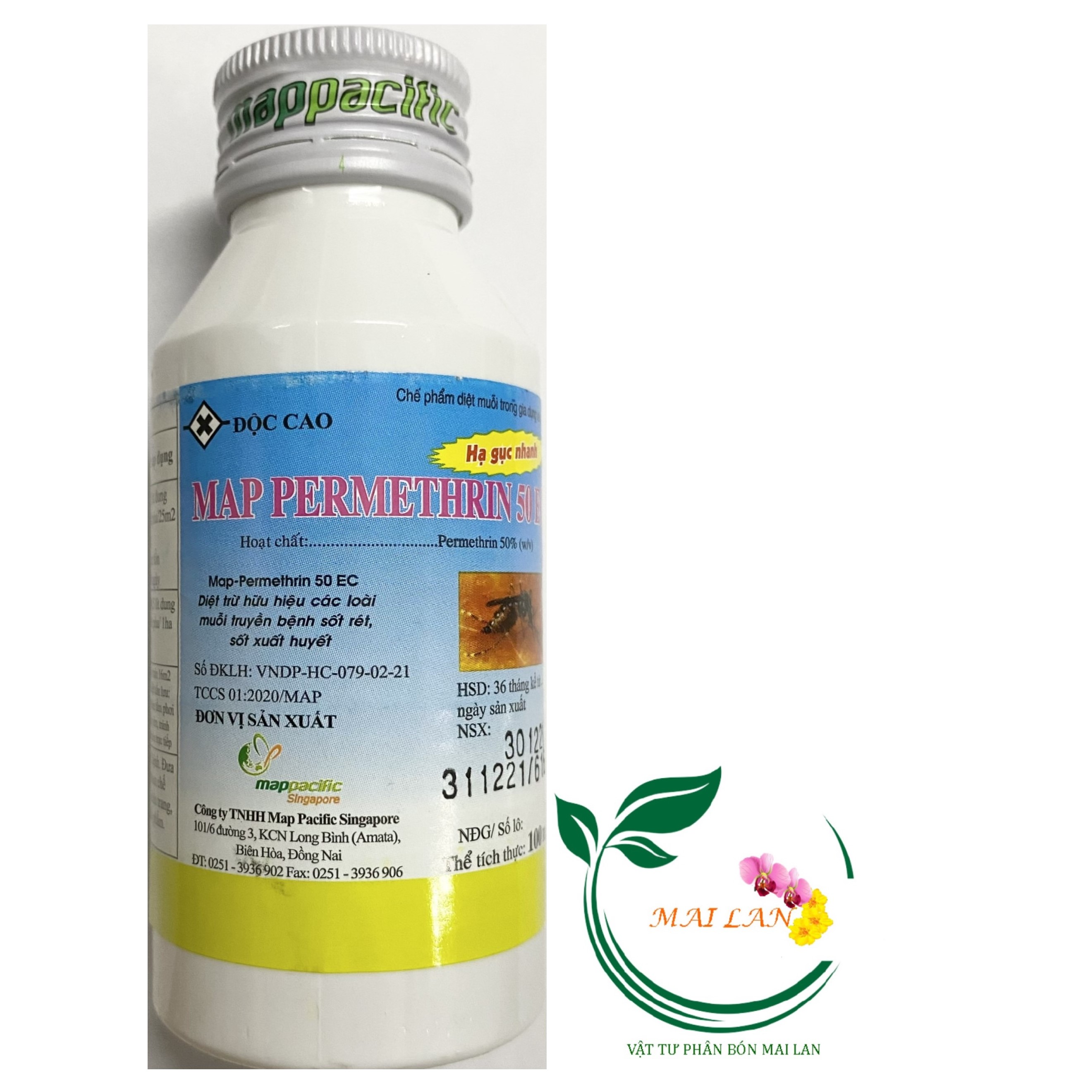 Map permethrin 50ec - chế phẩm diệt muỗi trong gia dụng & y tế - #088b# 100ml