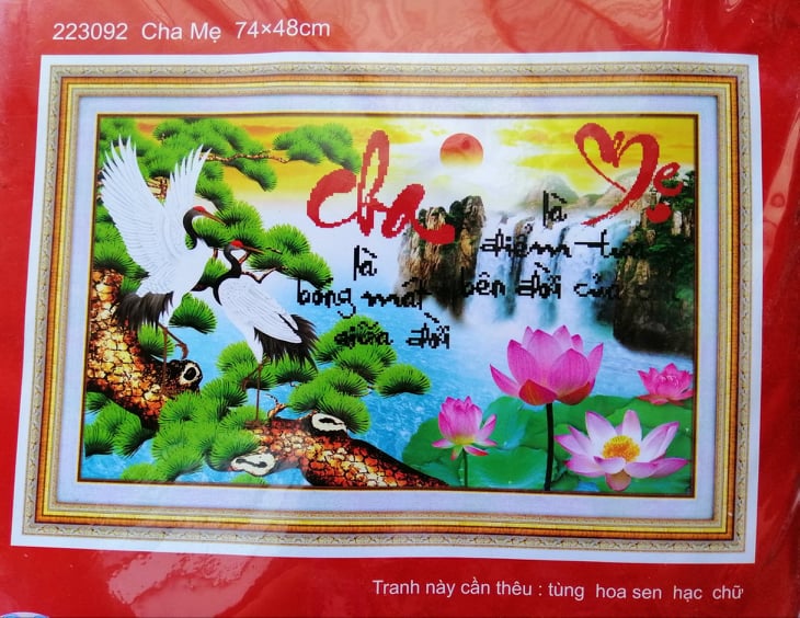 Tranh Thêu Chữ Thập Cha Mẹ (về tự thêu) 223092