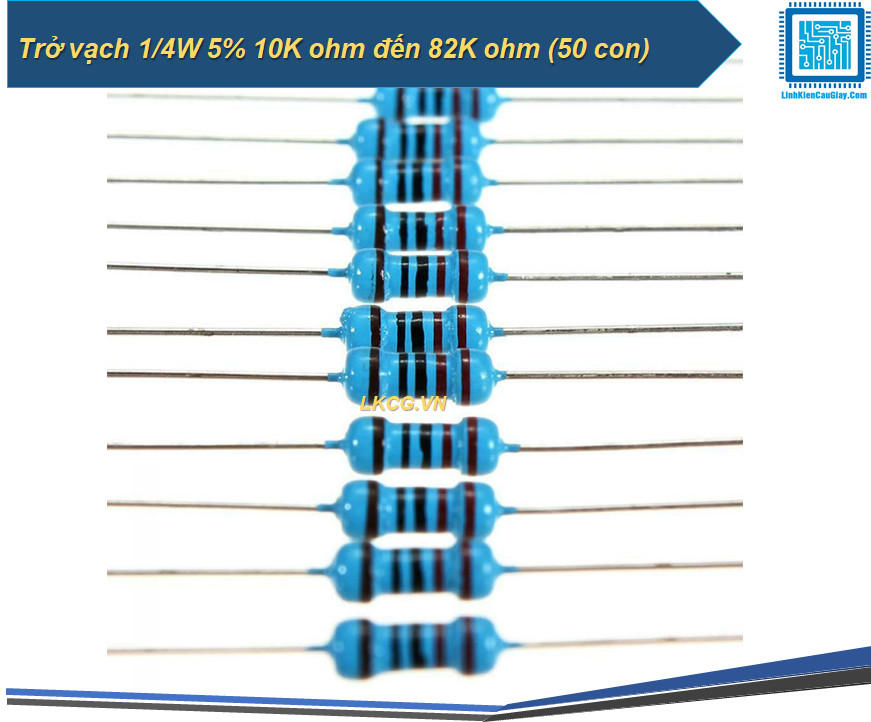 Trở vạch 1/4W 5% 10K ohm đến 82K ohm (50 con)