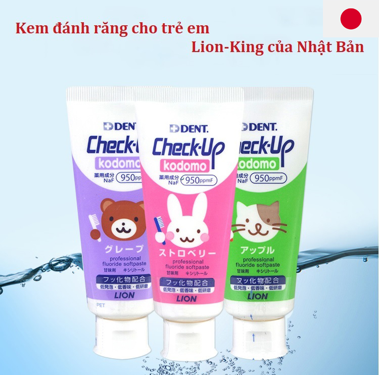 Kem đánh răng cho trẻ em của Nhật Bản . . . Check - up Lion