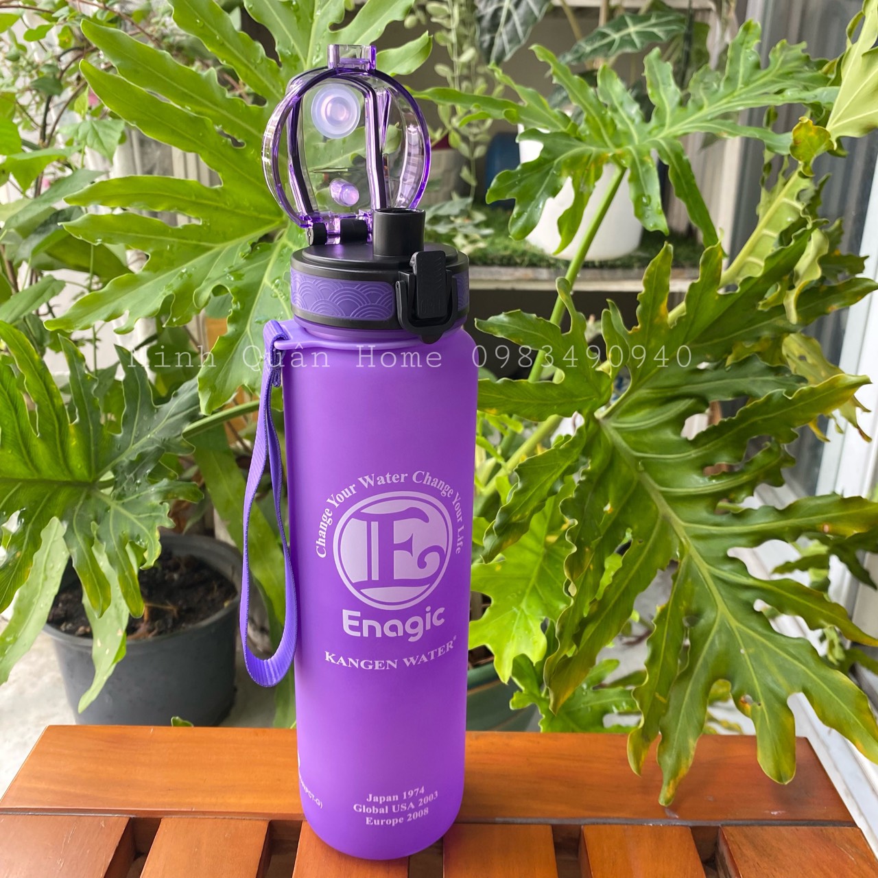 Bình đựng nước ion kiềm Kangen 1L - 800ML màu tím nhám