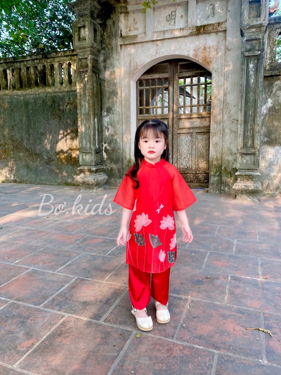 ÁO DÀI BÉ GÁI HOA SEN SIÊU XINH