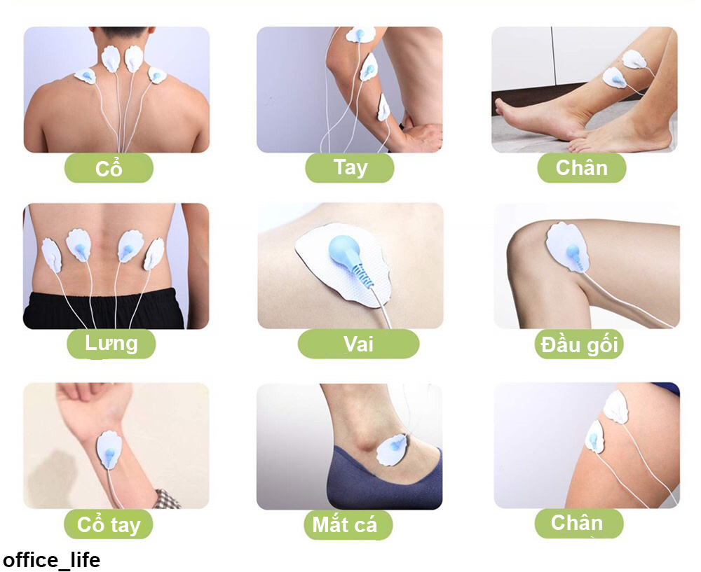 Máy massage xung điện 4 dán cao cấp