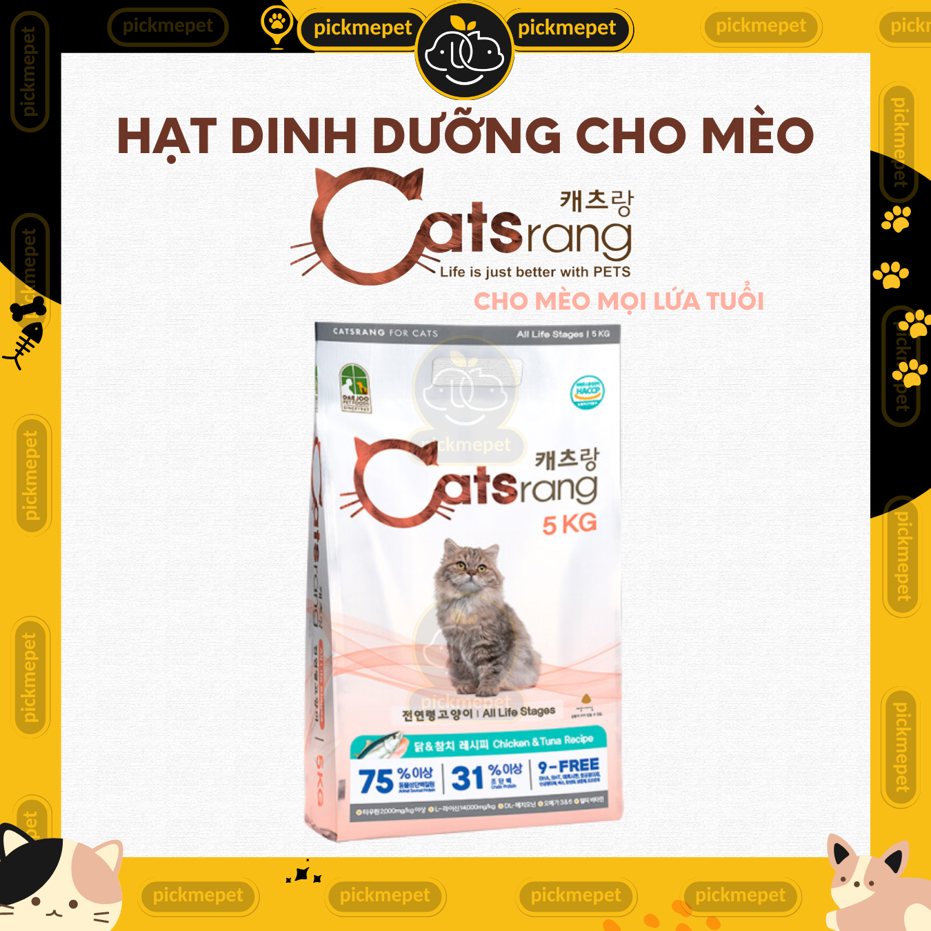 Hạt Catsrang Cho Mèo Mọi Lứa Tuổi 5kg