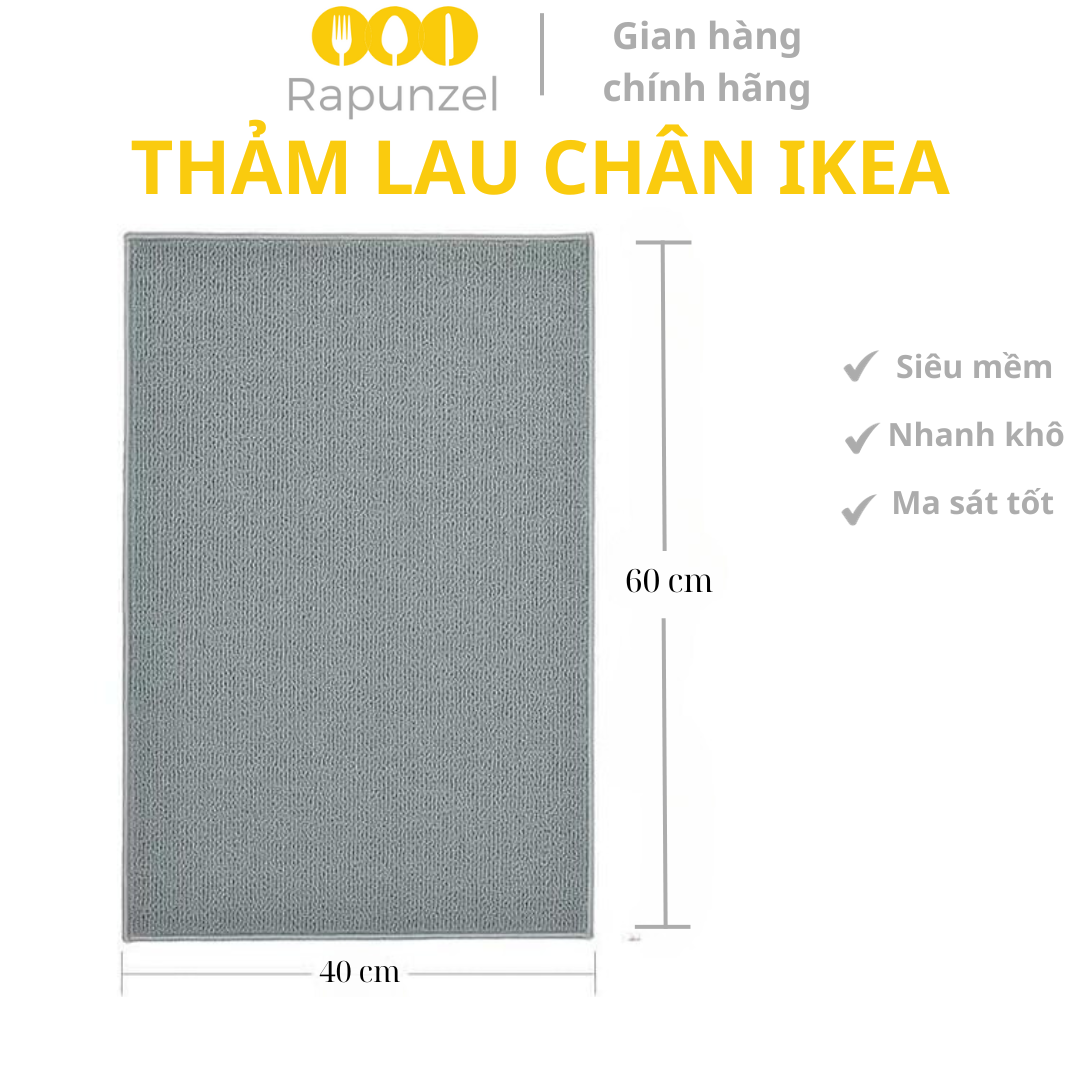 Thảm lau chân siêu thấm nước, chống trơn trượt cho phòng tắm, phòng khách IKEA