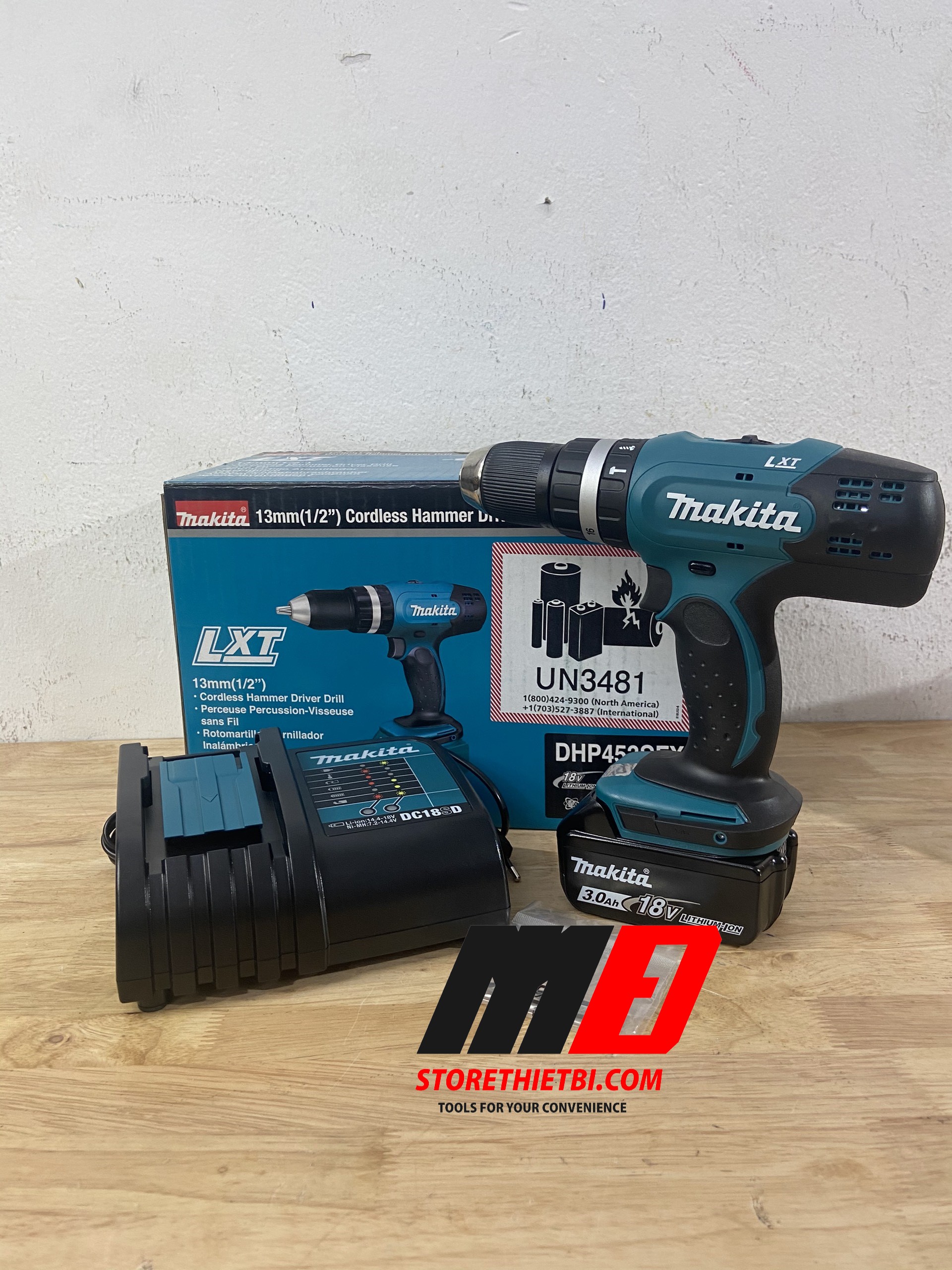 [HCM]Máy khoan bắt vít MAKITA DHP453SFX8 (18V 3.0AH)