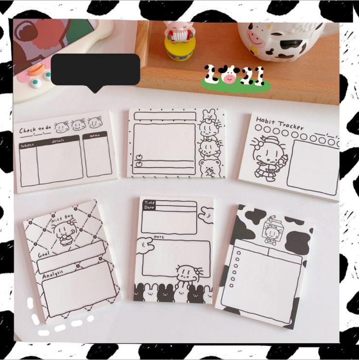 [Có sẵn] Giấy note - sticky note họa tiết bò sữa xinh xắn ulzzang