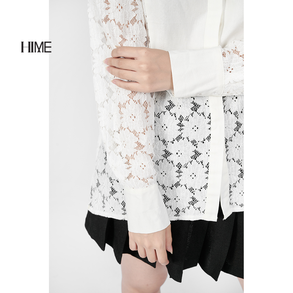 Áo sơ mi HIME thiết kế phối ren H055