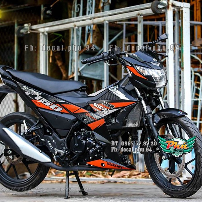 Tem rời Satria F150 đen cam (p)|mẫu mã đa dạng|chi tiết sắc nét|nhận làm Tem rời theo yêu cầu, cam kết hàng đúng với hình mô tả