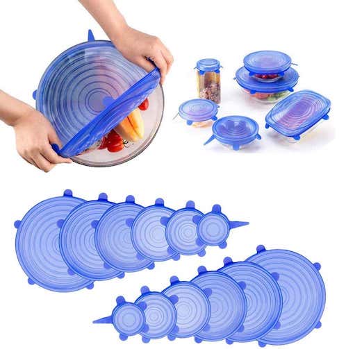 ⛔FREESHIP⛔ Bộ 6 miếng bọc thực phẩm silicon co giãn (LOẠI 6 MIẾNG - LOẠI SILICON)