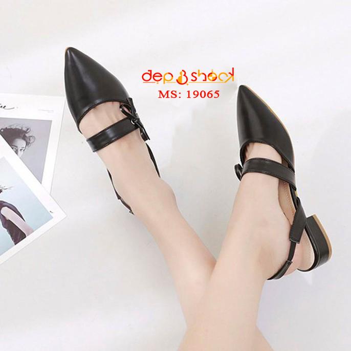 Giày xăng đan sục bít mũi hở hậu gót vuông 2,5p bigsize