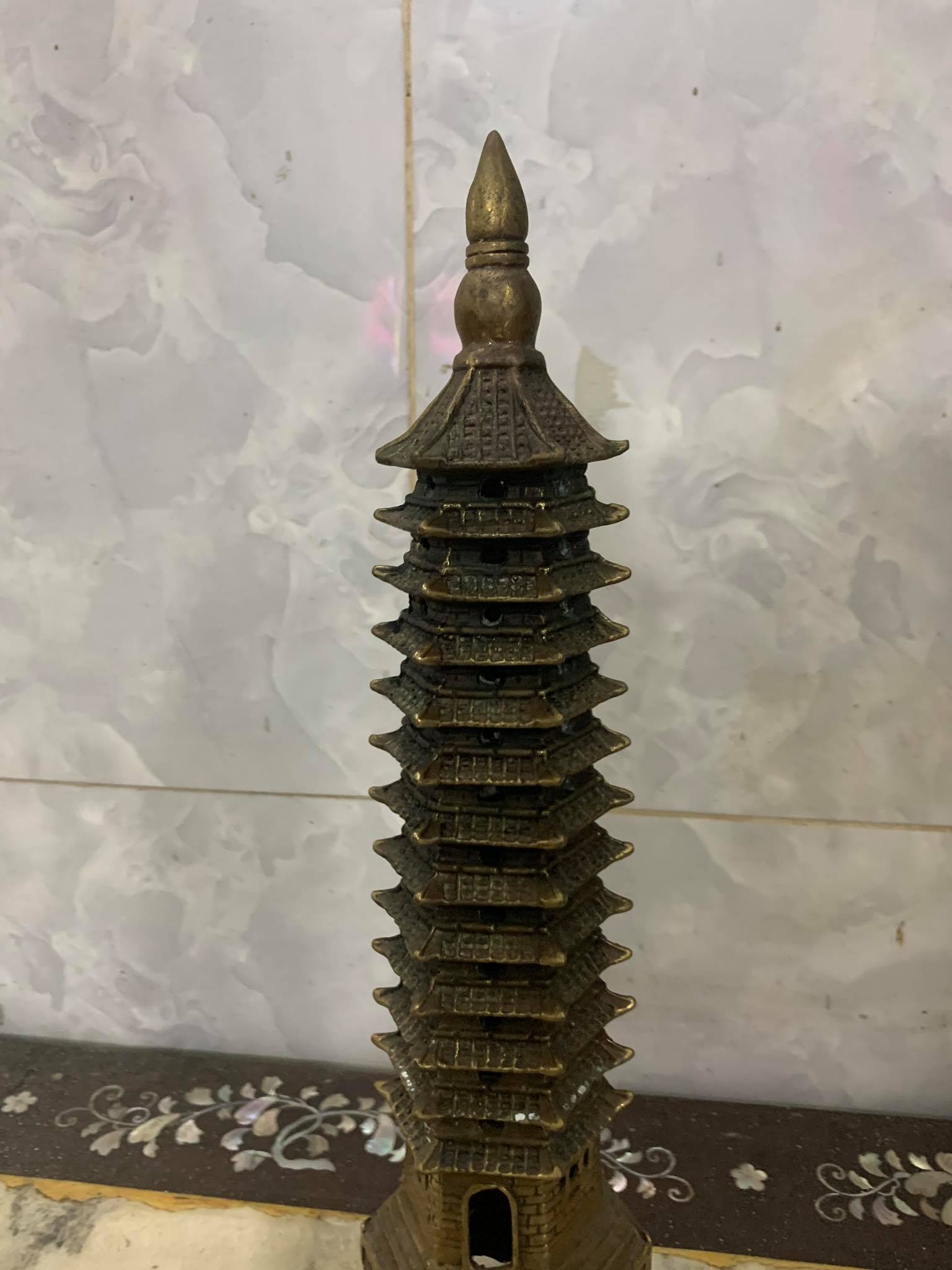 Tháp văn xương cao 30cm bằng đồng