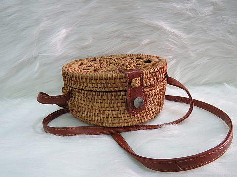 Giỏ xách mây hình trống cơm