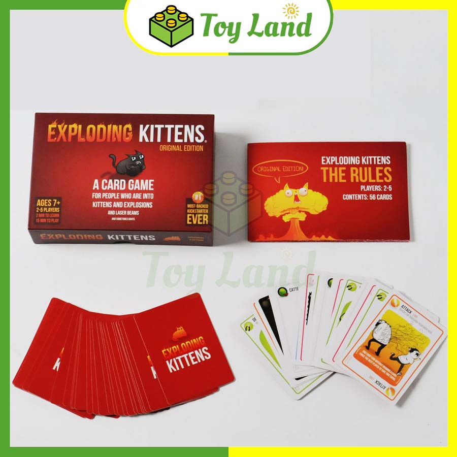 [Hộp Cứng Vàng] Bài Mèo Nổ Việt Hóa Boardgame 154 Lá Chất Giấy Dày Chống Nước - Toy Land