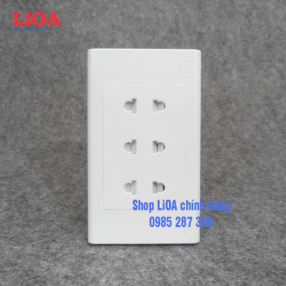 Combo ổ cắm điện ba 2 chấu 16A LiOA (3520W) - Âm tường