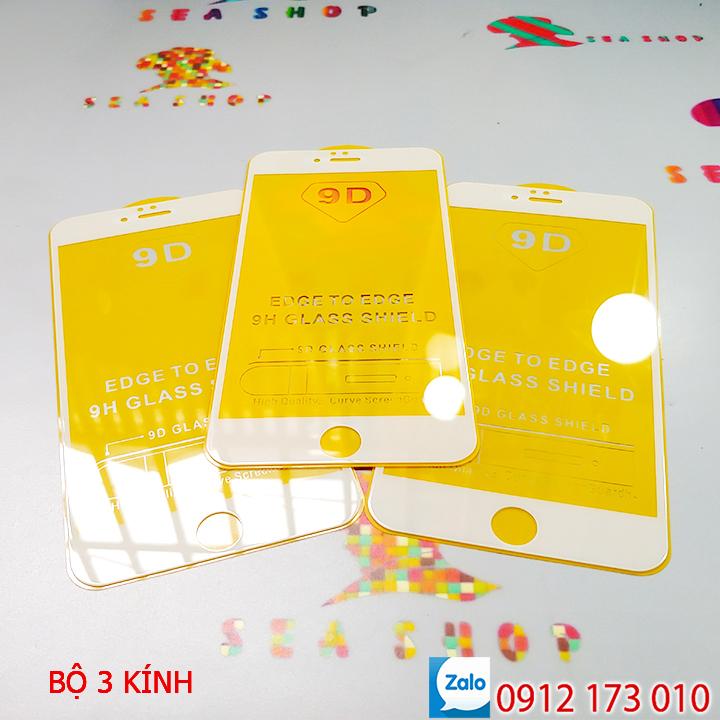 Bộ 3 kính cường lực iphone 6 / 6 plus / 7 / 8 plus full màn hình 9d / kính cường lực ip6s / ip7 / ip8 tràn màn hình - seashop fr