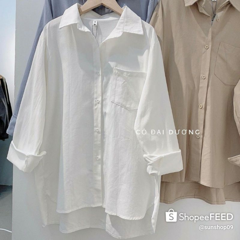 Áo sơ mi basic nữ ulzzang chất thô ( fom rộng )