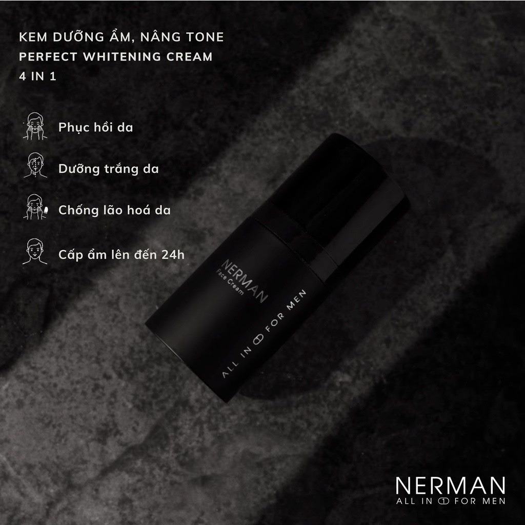Combo Trắng Da Cho Nam Nerman Perfect Whitening