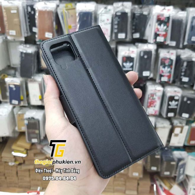 Bao da dạng ví Samsung Galaxy A12 hiệu Hanman có quai cài