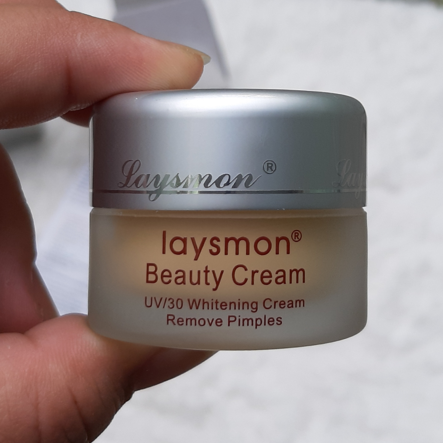 [Hoàn tiền 20%] Kem nám Dưỡng trắng giảm nám sắc tố đen ngừa mụn trứng cá đầu đen Laysmon Whitening Beauty Cream UV/30 15g